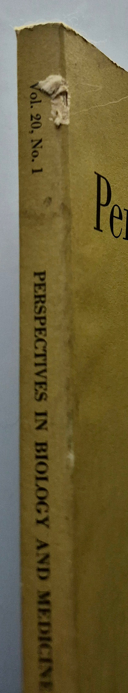 Perspectives in Biology and Medicine Volume 20 Number 1 (Good, Autumn 1976, Pbk, 174 pgs, The University of Chicago Press)
