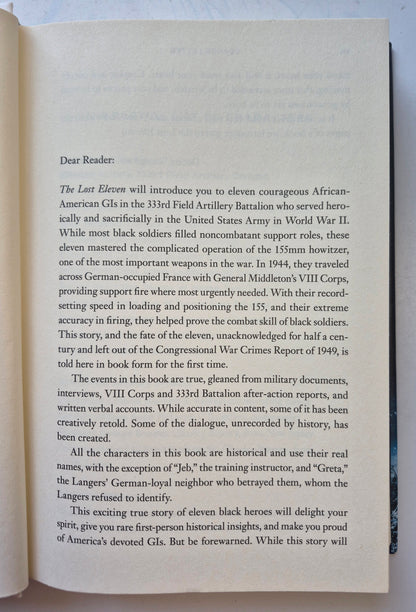 The Lost Eleven: The Forgotten Story of Black American Soldiers Brutally Massacred in World War II by Denise George; Robert Child (Like New, 2017, HC, 398 pgs, Caliber)