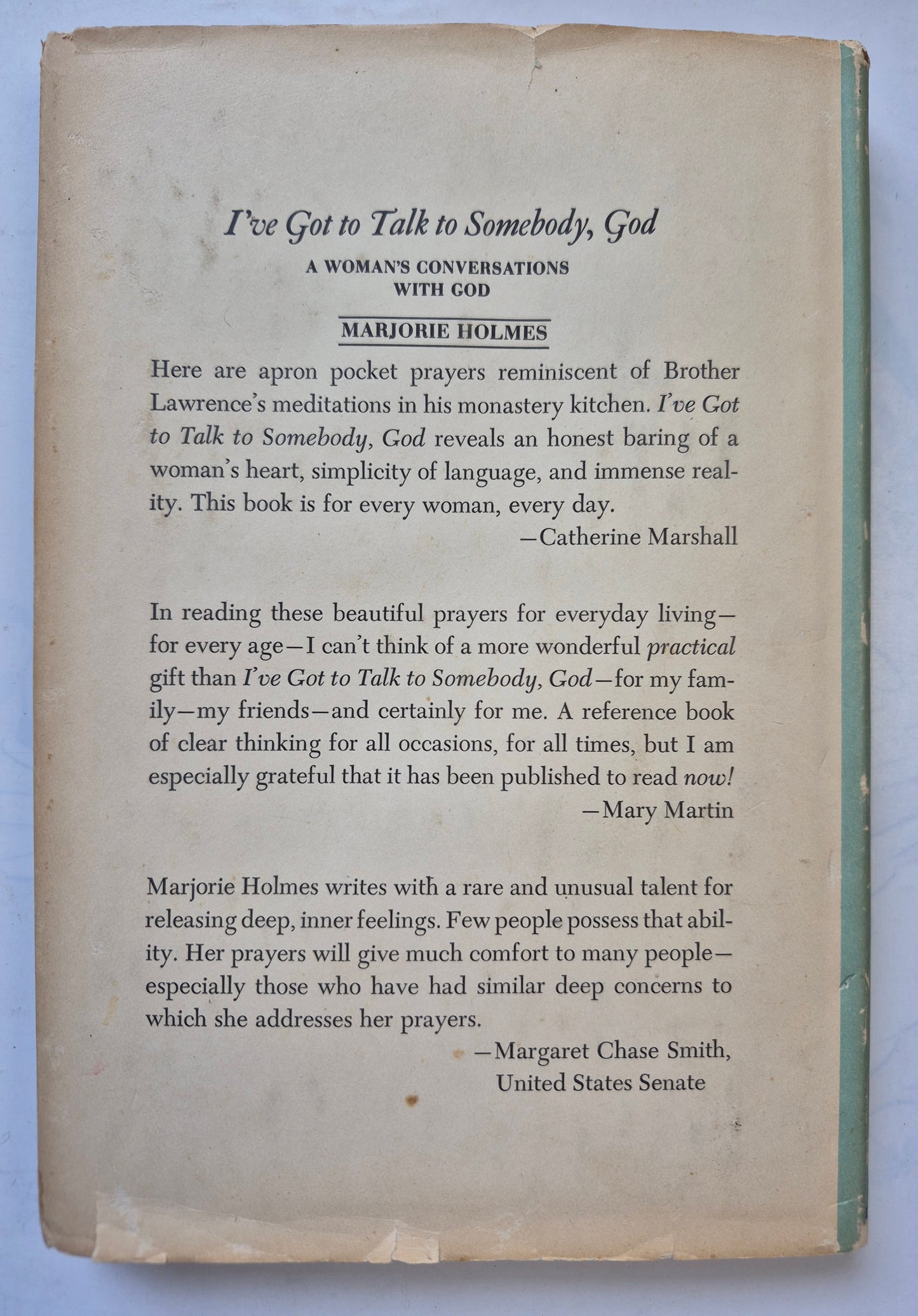 I've Got to Talk to Somebody, God by Marjorie Holmes -Good, 1969, HC, 121 pgs, Doubleday & Co.