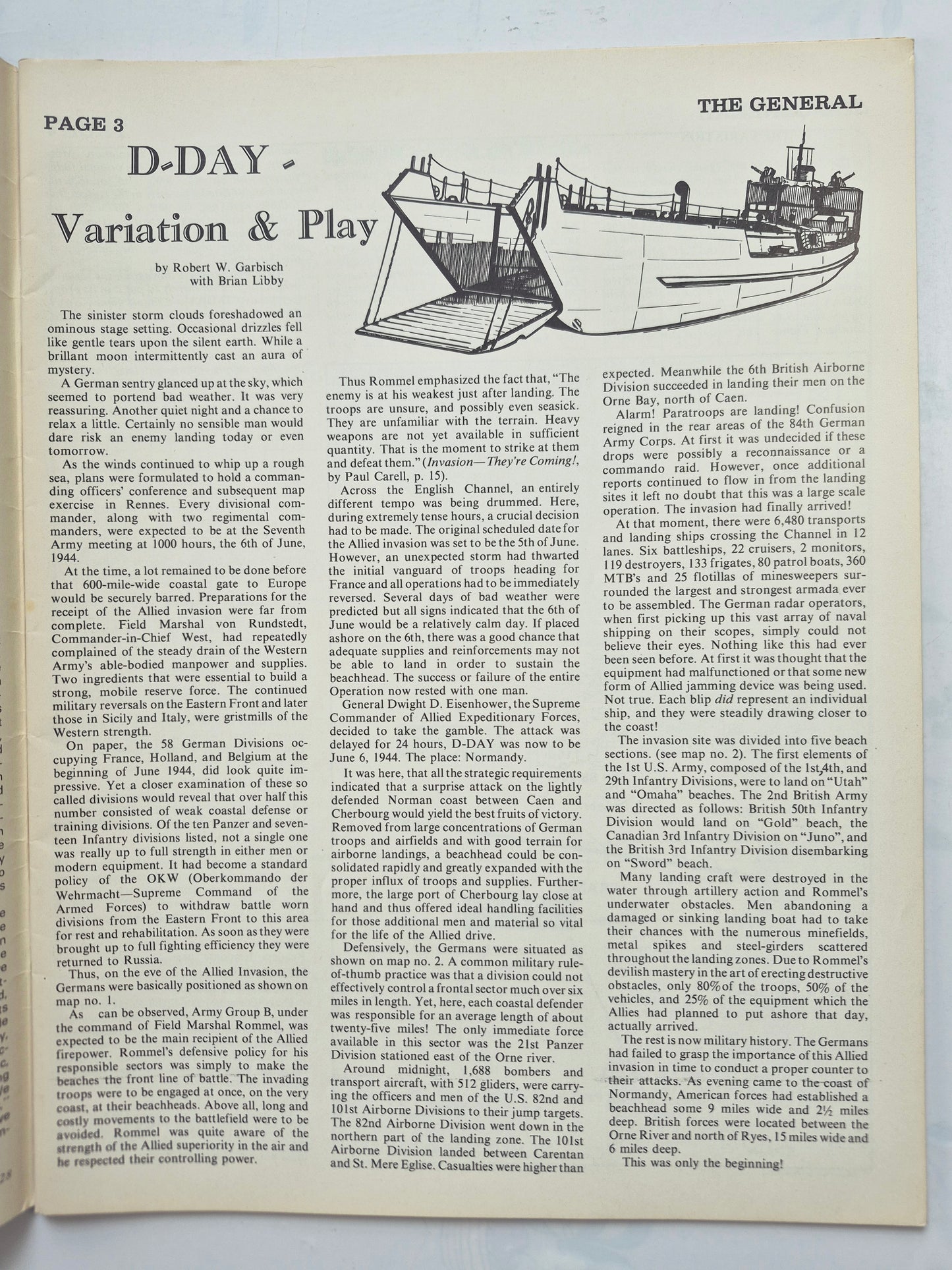 The Avalon Hill General May-June 1974 Vol. 11 No. 1 30th Anniversary Commemorative Issue of the Normandy Landings
