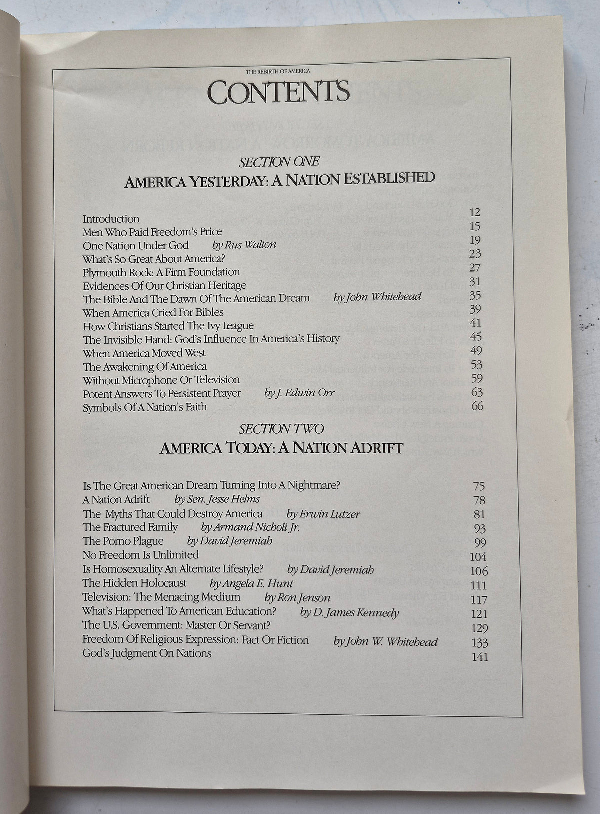 The Rebirth of America by Arthur S. DeMoss Foundation (Very good, 1986, Pbk, 265 pgs, First Edition)