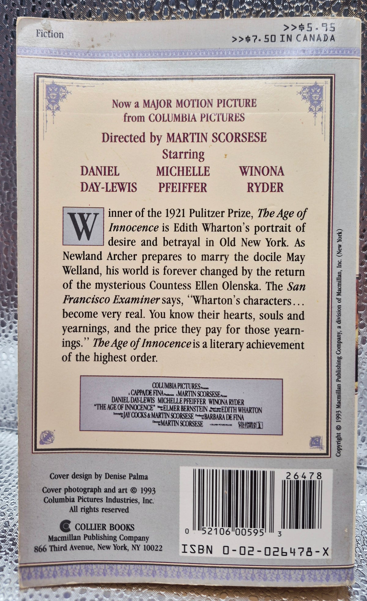 The Age of Innocence by Edith Wharton (Good, 1993, Pbk, 366 pgs, Collier Books)