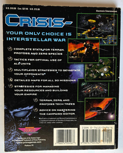 StarCraft Prima's Official Strategy Guide by Bart Farkas (Good, 1998, Pbk, 246 pgs, Prima Games)