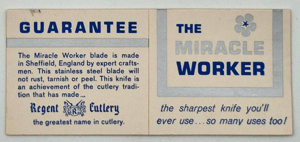 Juego de Cubertería de Cuchillo y Tenedor Regent Cutlery Sheffield "The Miracle Worker" (Muy buen estado, años 60)