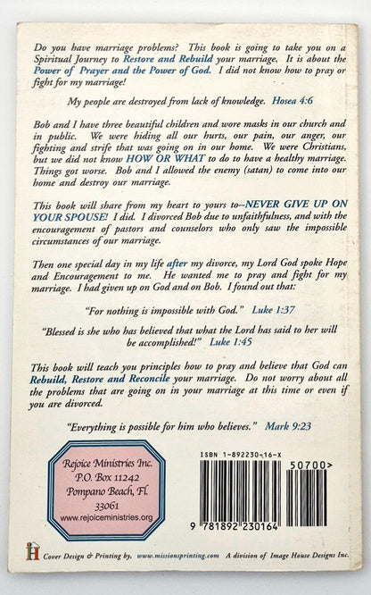 The Spiritual Journey Toward a Healed Marriage by Charlyne Steinkamp (Very Good, 2002, Pbk, 135 pgs, Rejoice Ministries)