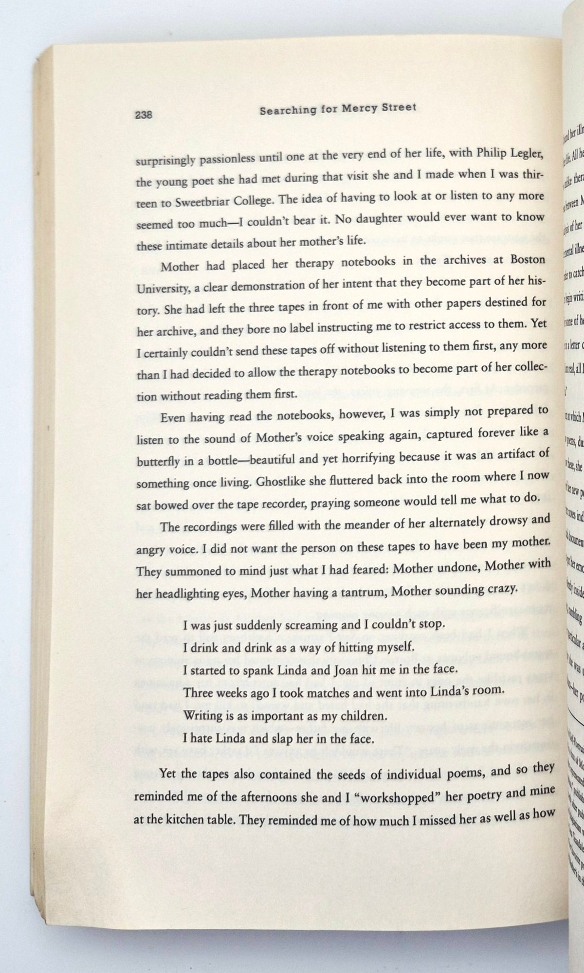Searching for Mercy Street: My Journey Back to My Mother, Anne Sexton by Linda Gray Sexton (Good, 2011, Pbk, 325 pgs, Counterpoint)