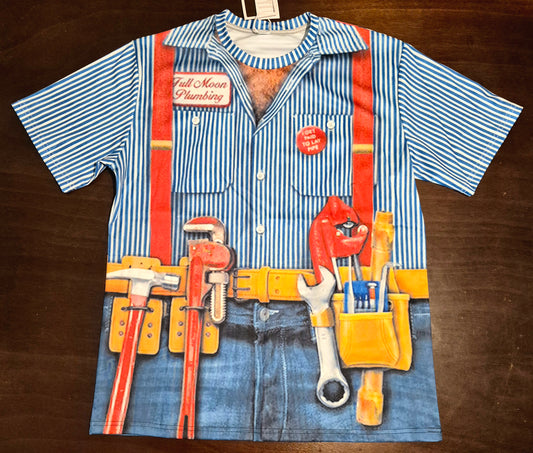 Full Moon Plumbing Novelty Shirt Size Large - New with Tags by TassSuo 95% Polyester 5% Spandex