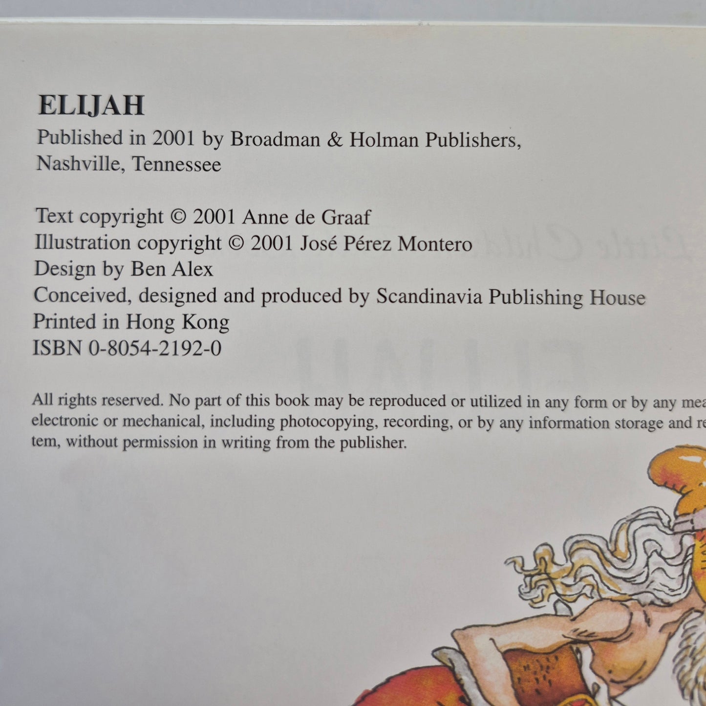 Little Children's Books: Elijah by Anne de Graaf (Very good, 2001, HC, 38 pgs, Broadman & Holman)