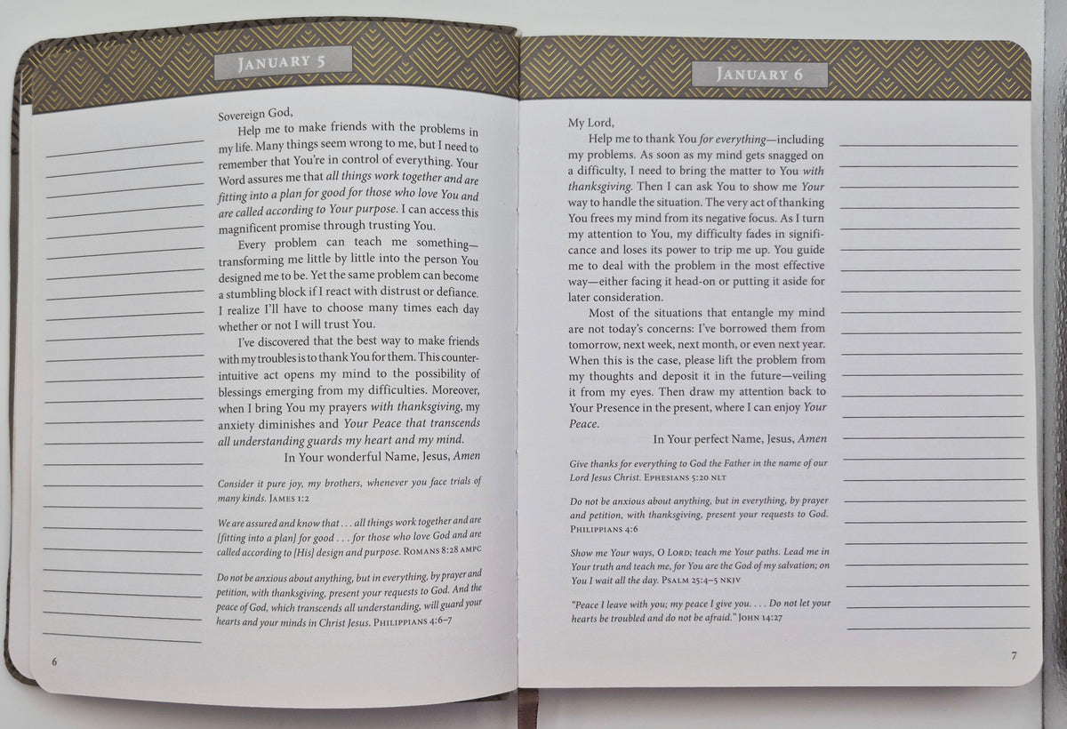 Jesus Listens Daily Devotional Prayer of Peace, Joy, and Hope Note-Taking Edition by Sarah Young (Good, 2022, Leathertouch, 383 pgs, Thomas Nelson)