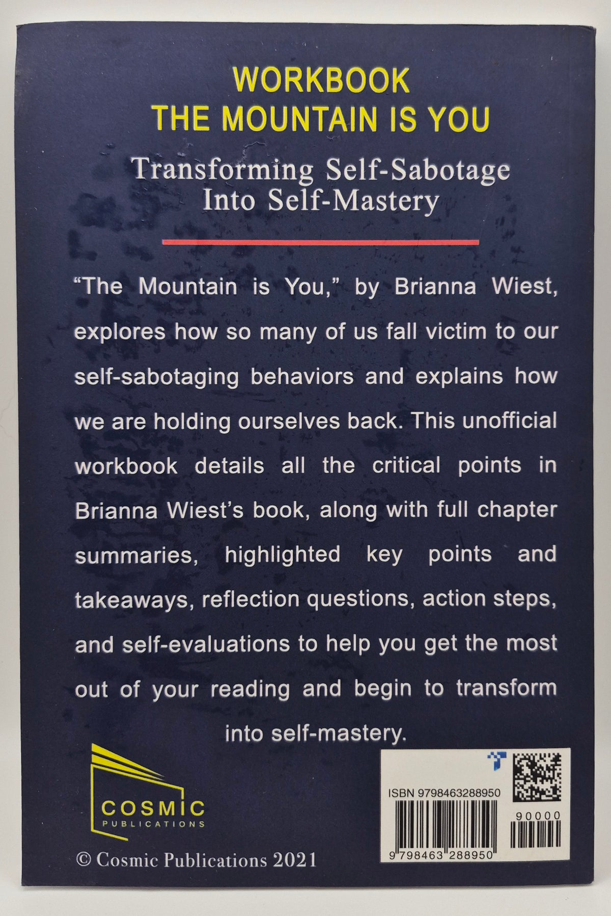Workbook for the Mountain Is You by Brianna Wiest (Very good, 2021, Pbk, 126 pgs, Cosmic Pub.)