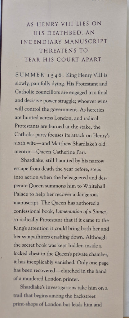 Lamentation by C. J. Sansom -Shardlake #6, Very good, 2014, HC, 641 pgs, Mulholland Books