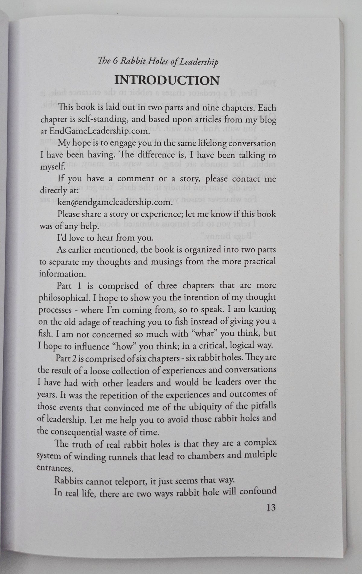 6 Rabbit Holes of Leadership: Six key ways you are unknowingly killing your business & career by K. W. Wrede (Very good, 2016, Pbk, 111 pgs, Leadership LLC)