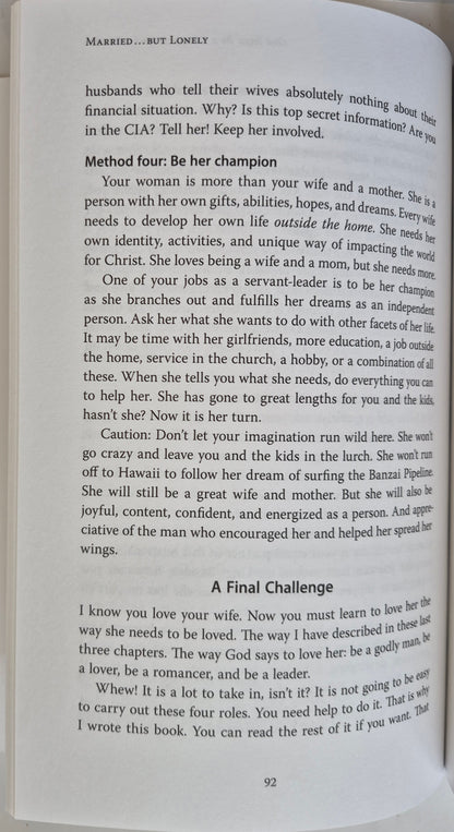 Married but Lonely by David E. Clarke; William G. Clarke -Very good, 2013, Pbk, 239 pgs, Siloam