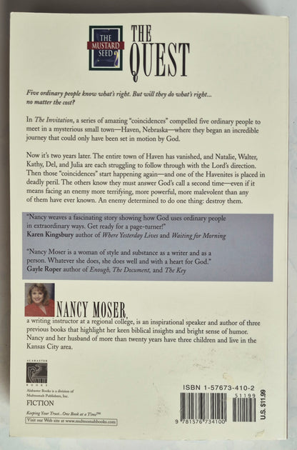 The Quest by Nancy Moser (Mustard Seed #2, Like new, 1999, Pbk, 405 pgs, Alabaster Books)