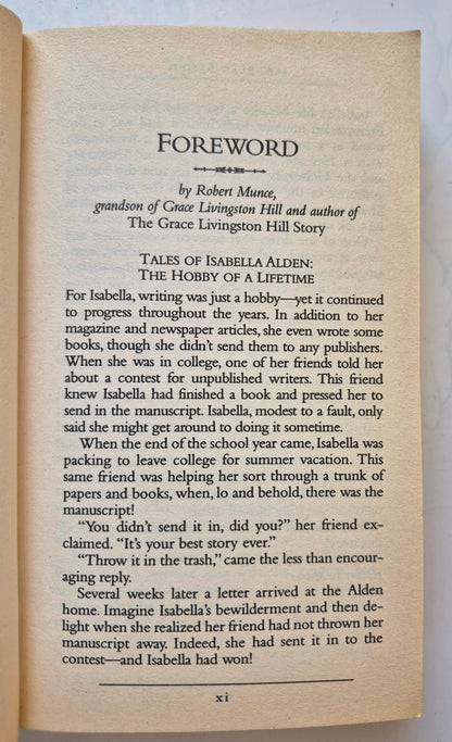The Hall in the Grove by Isabella Alden -Very good, 1995, Pbk, 400 pgs, Tyndale House