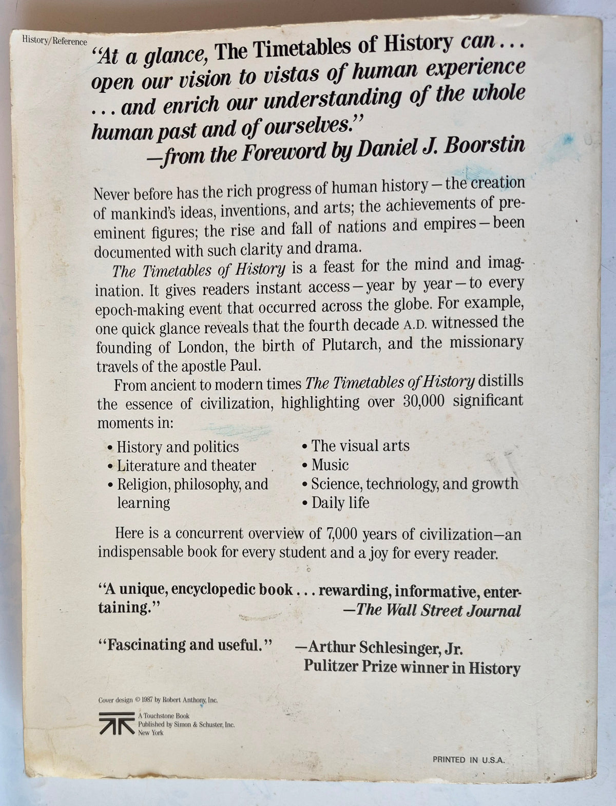 The Timetables of History: A Horizontal Linkage of People and Events by Bernard Grun (Good, 1982, Pbk, 676 pgs, Touchstone Book)