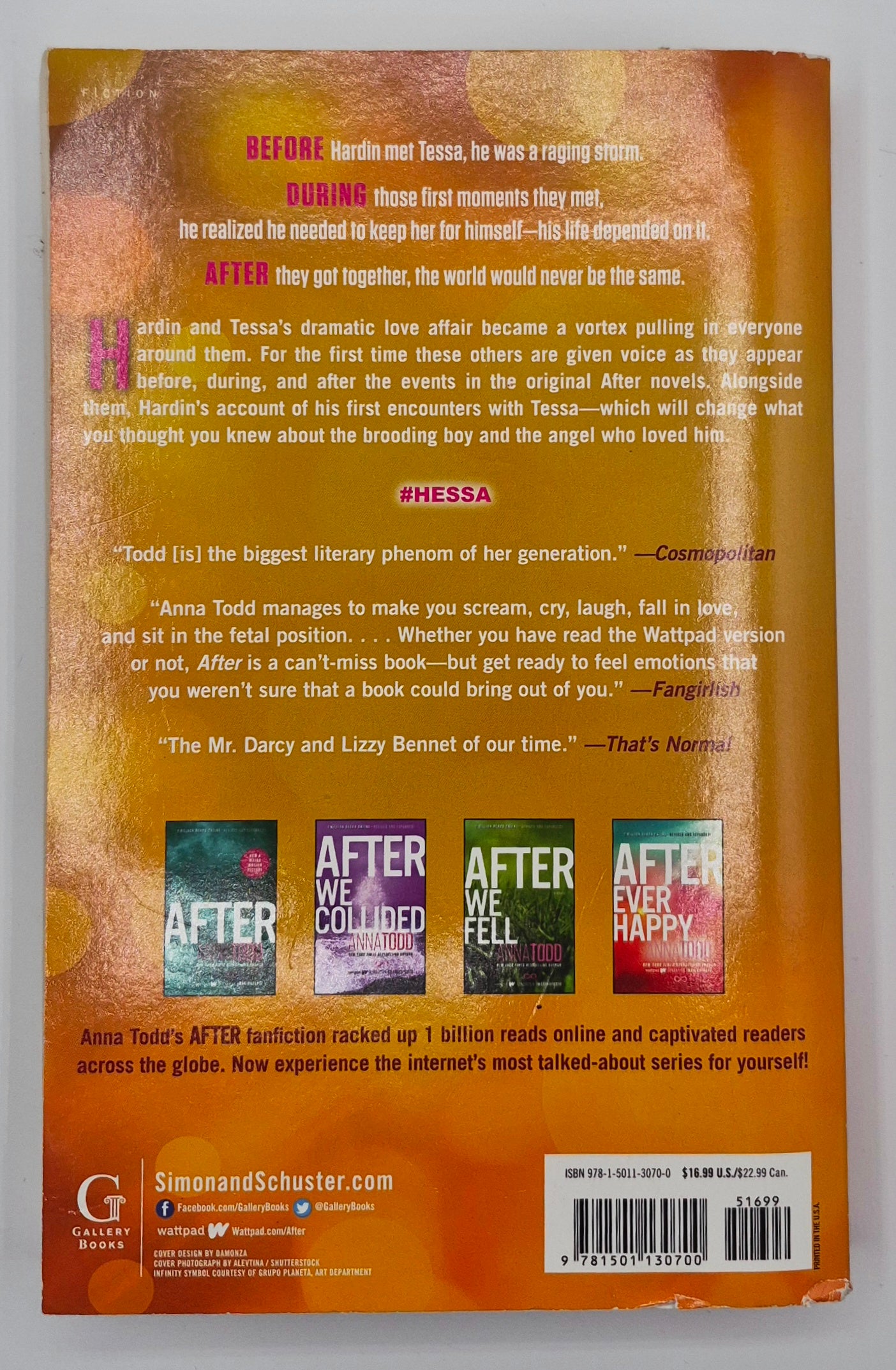Before by Anna Todd (The After #5, Very good, 2015, Pbk, 338 pgs, Simon and Schuster)