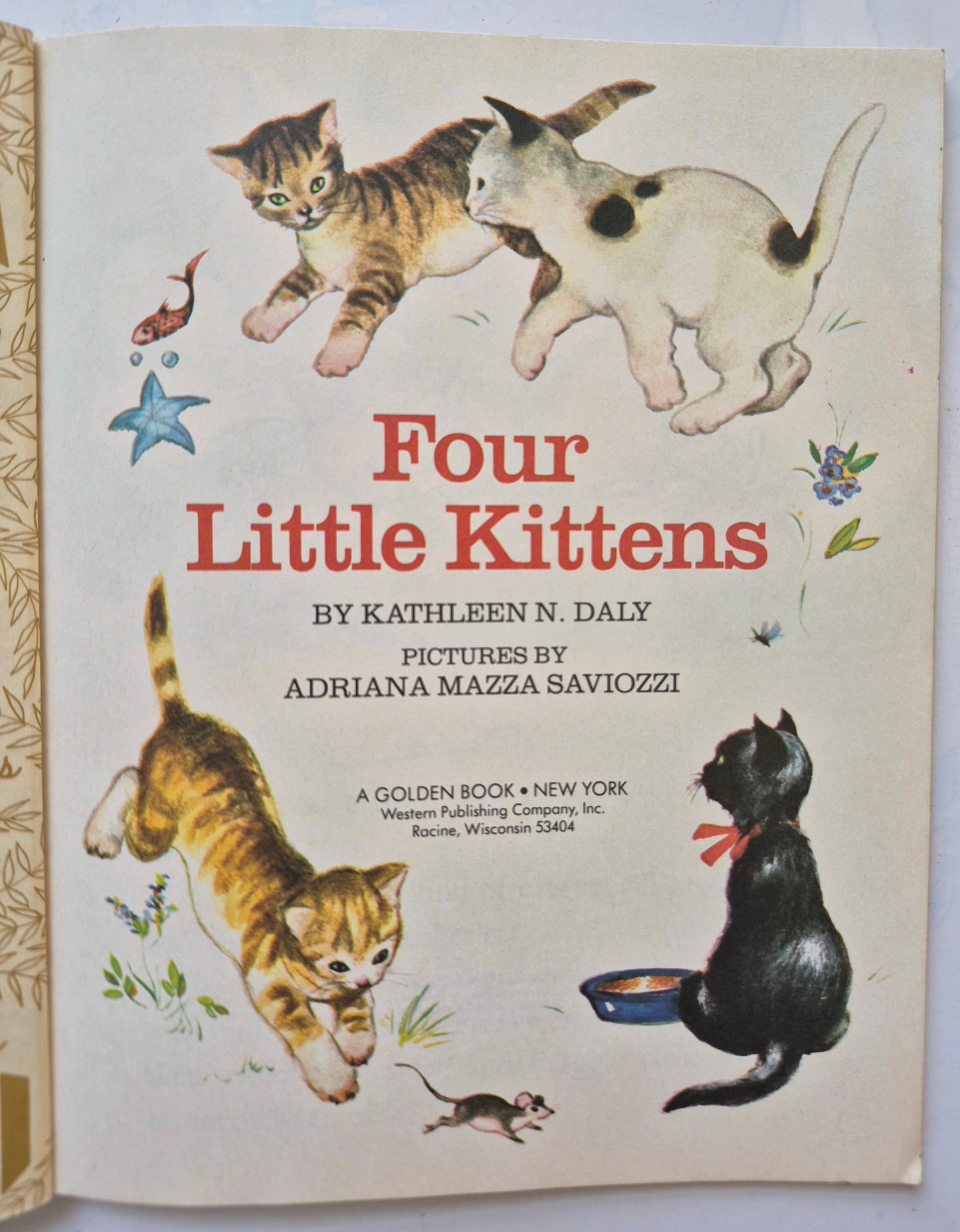 Four Little Kittens by Kathleen N. Daly; Adriana Mazza Saviozzi (Very good, 1957, HC, 32 pgs, Little Golden Book)
