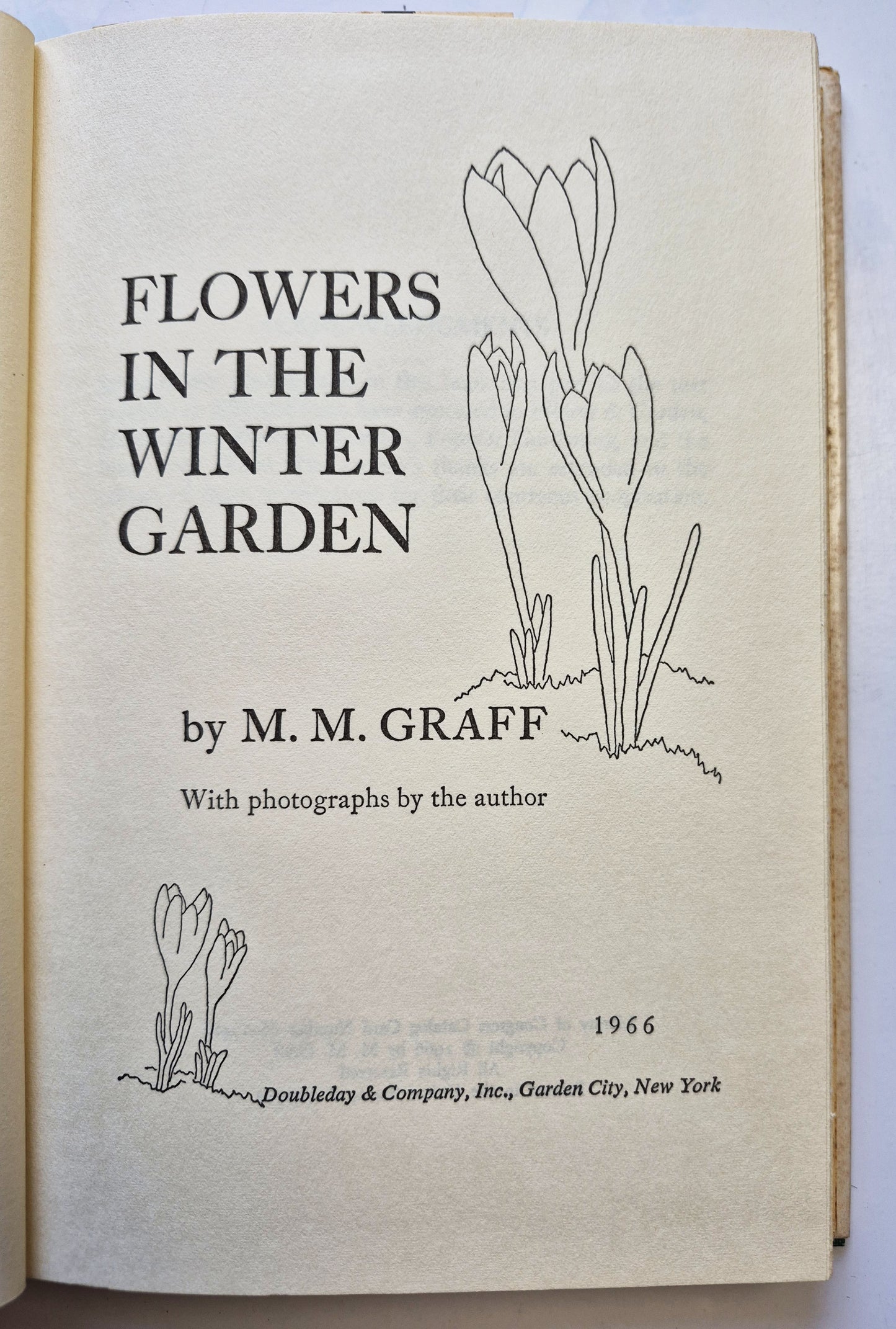 Flowers in the Winter Garden by M. M. Graff (Very good, 1966, HC, 203 pgs, Doubleday & Co)