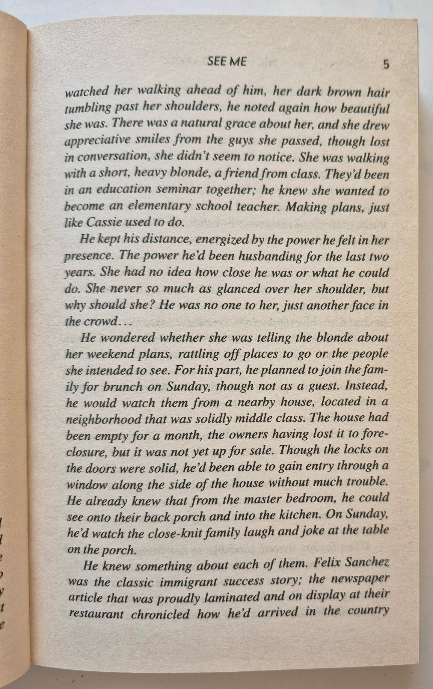 See Me by Nicholas Sparks -Very good, 2016, Pbk, 531 pgs, Hachette Book Group
