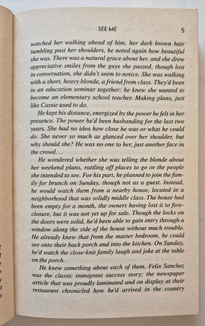 See Me by Nicholas Sparks -Very good, 2016, Pbk, 531 pgs, Hachette Book Group