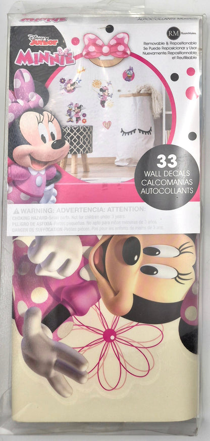 Disney Junior Minnie Mouse Room Mates Vinilos decorativos de pared 33 piezas NUEVO reposicionable