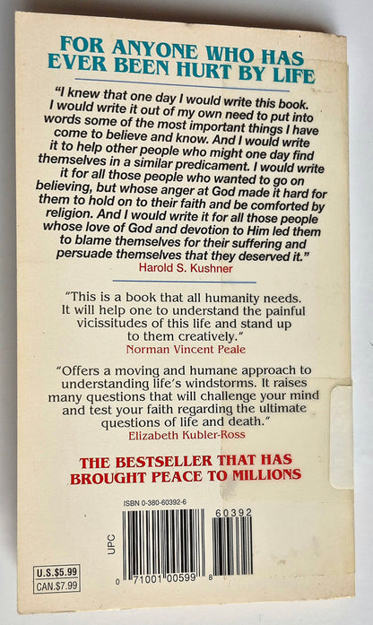 When Bad Things Happen to Good People by Harold S. Kushner (Very good, 1983, Pbk, 149 pgs, Avon)
