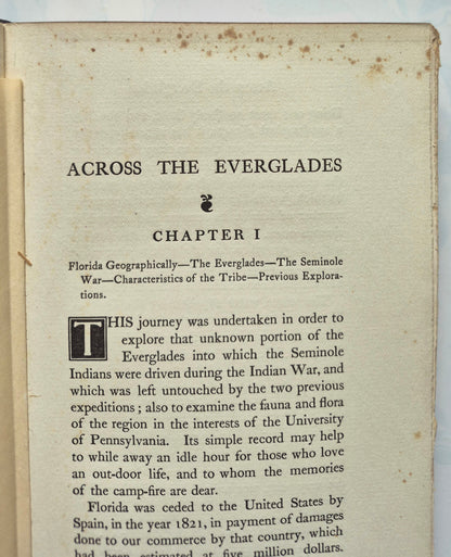 Across the Everglades: A Canoe Journey of Exploration by Hugh L. Willoughby (Very good, 1898, HC, 192 pgs, J.B. Lippincott)