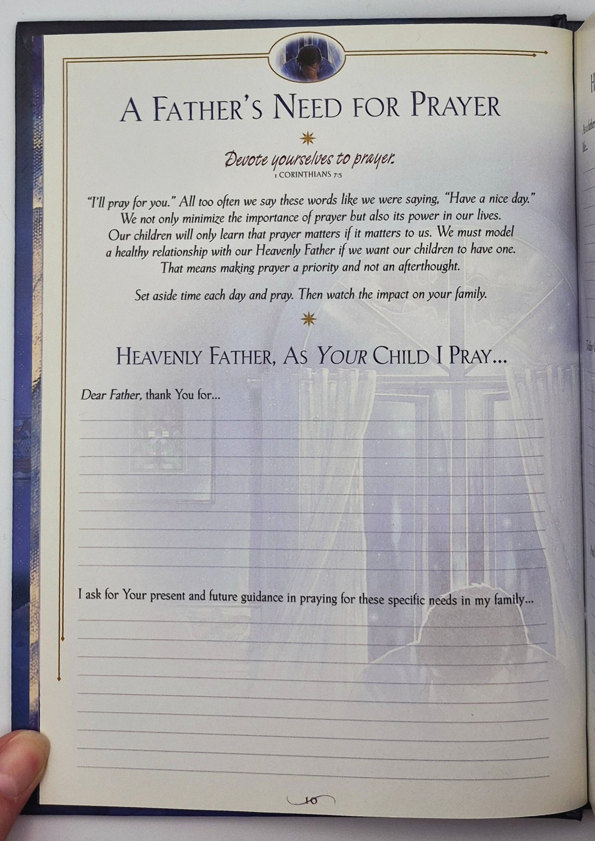 For This Child I Pray: A Father's Prayer Journal by John & Brenda Ward; Ron DiCianni (Like New, 1999, HC, 125 pgs, Brownlow)