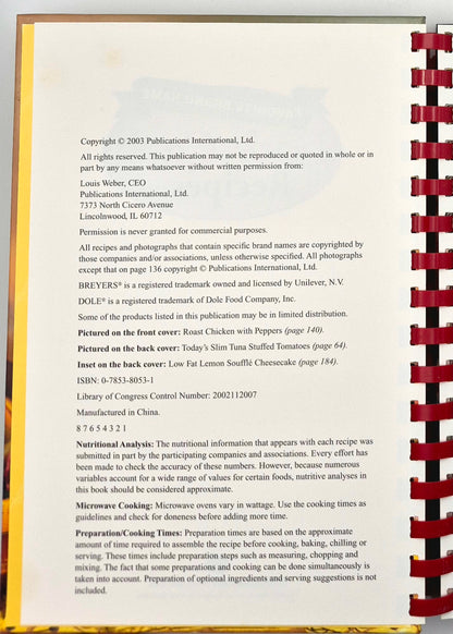 Favorite Brand Name Low-Carb Recipes by Publications International (Very good, 2003, HC, 224 pgs)