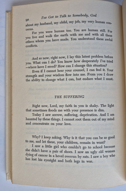 I've Got to Talk to Somebody, God by Marjorie Holmes -Good, 1969, HC, 121 pgs, Doubleday & Co.