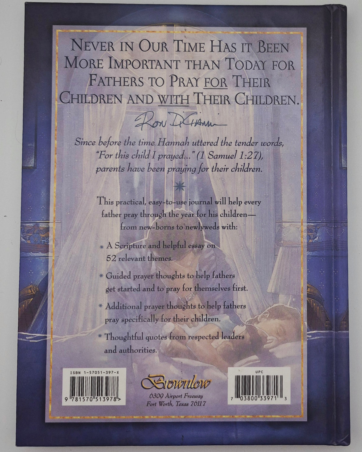 For This Child I Pray: A Father's Prayer Journal by John & Brenda Ward; Ron DiCianni (Like New, 1999, HC, 125 pgs, Brownlow)
