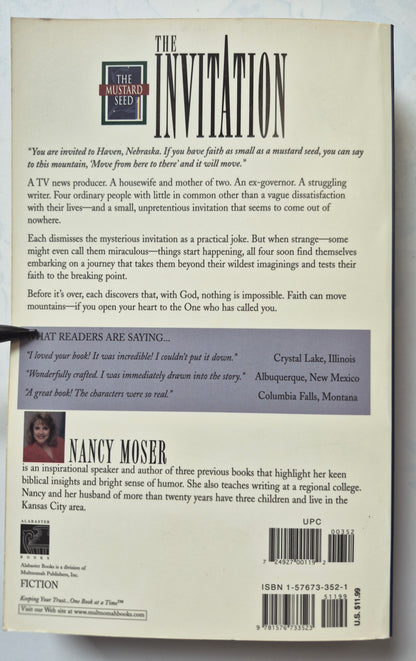 The Invitation by Nancy Moser (Mustard Seed #1, Very good, 1998, Pbk, 425 pgs, Alabaster Books)