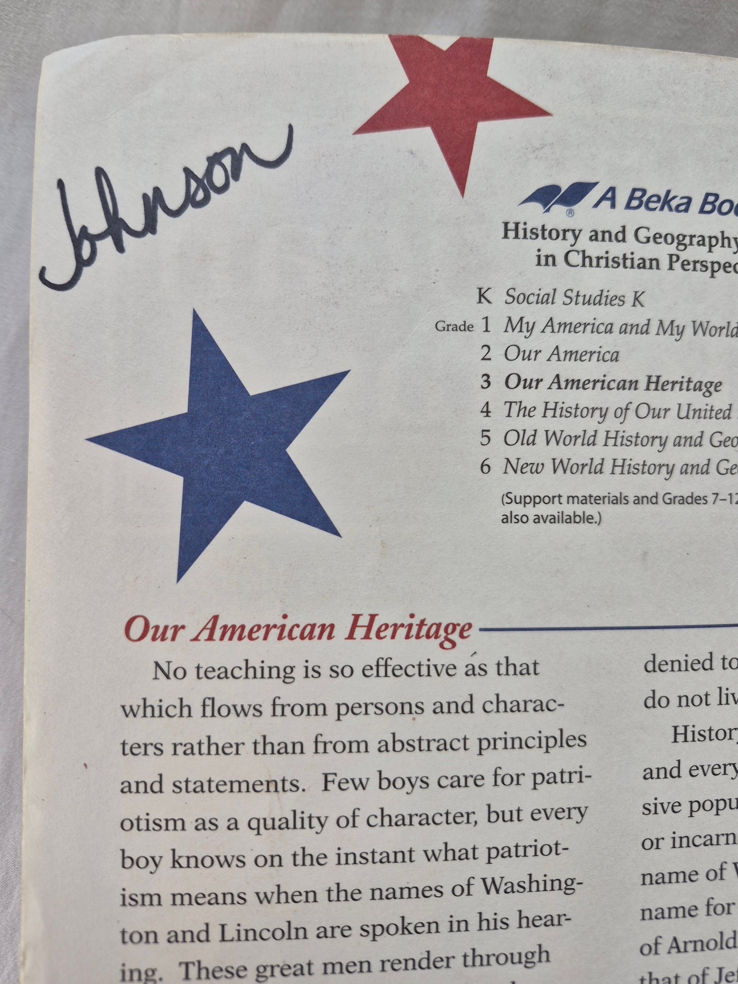 Abeka Our American Heritage Grade 3 Lehrbuch 4. Auflage (Gut, 2006, Taschenbuch, 246 S.)