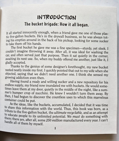 The Five-Gallon Bucket Book: 105 Uses and Abuses for the Ultimate Recyclable by Jim McKenzie (Very Good, 1991, Pbk, 213 pgs, Duluth Trading Co.)