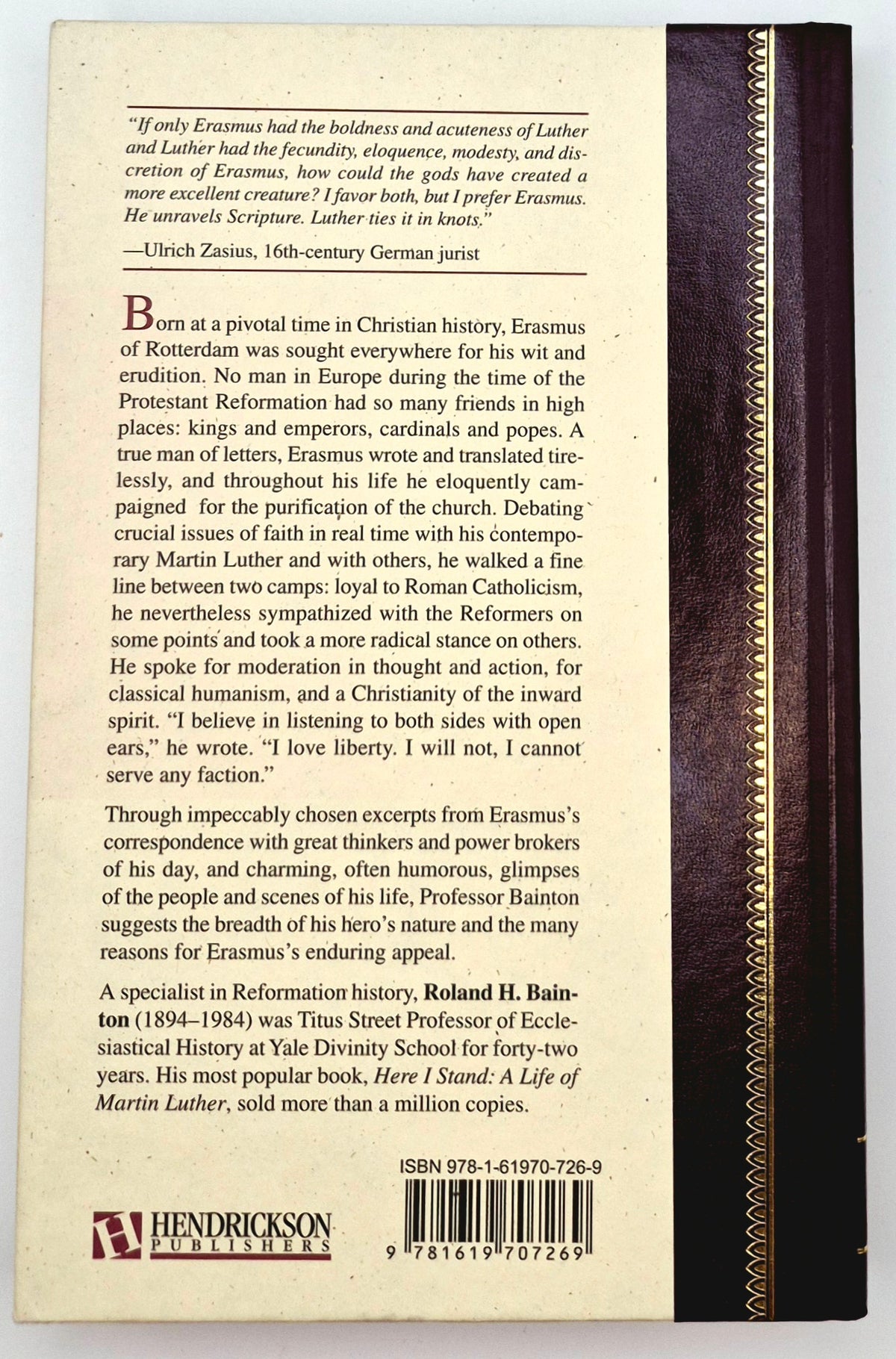 Erasmus of Christendom by Roland H. Bainton (New, 2016, HC, 356 pages, Hendrickson Publications)