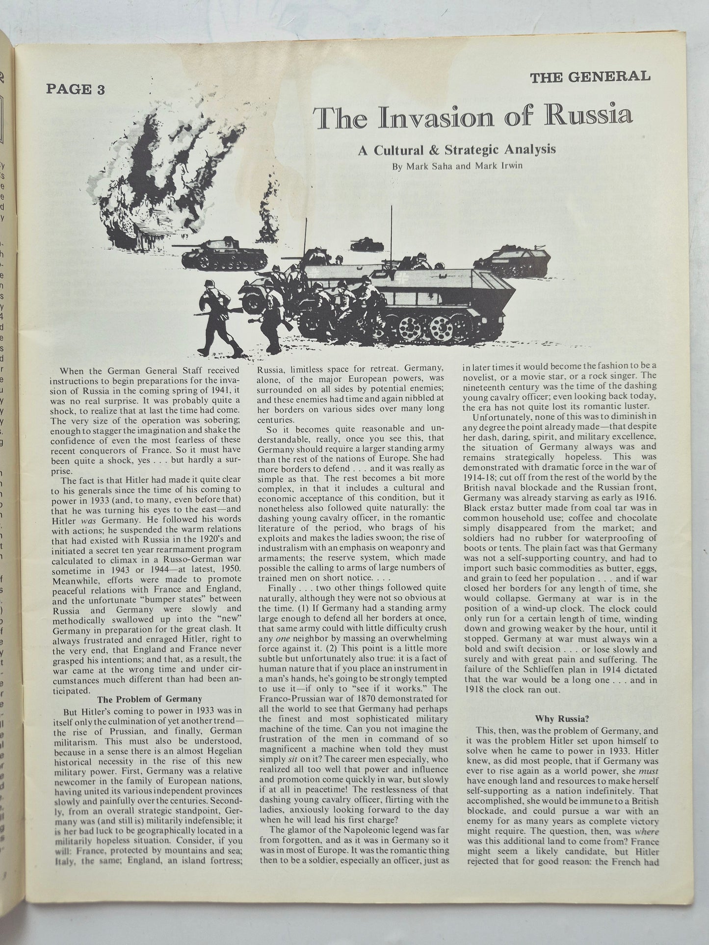 The Avalon Hill General Jul-Aug 1974 Vol. 11 No. 2 The Invasion of Russia