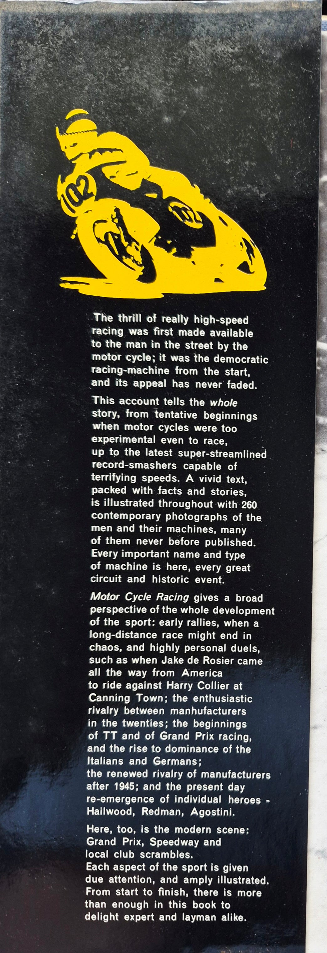 Motorcycle Racing by Peter Carrick (Very good, 1969, HC, 141 pgs, Hamlyn Pub.)