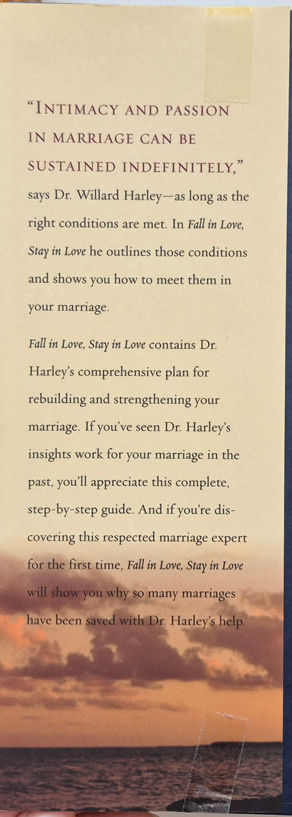 Fall in Love Stay in Love by Willard F. Harley, Jr. (Very good, 2001, HC, 250 pgs, Revell)