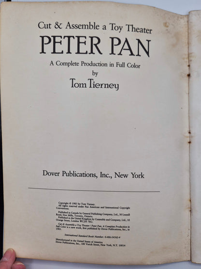 Cut & Assemble a Toy Theater: Peter Pan (A Complete Production in Full Color) by Tom Tierney (Acceptable, 1983, Pbk, Dover)