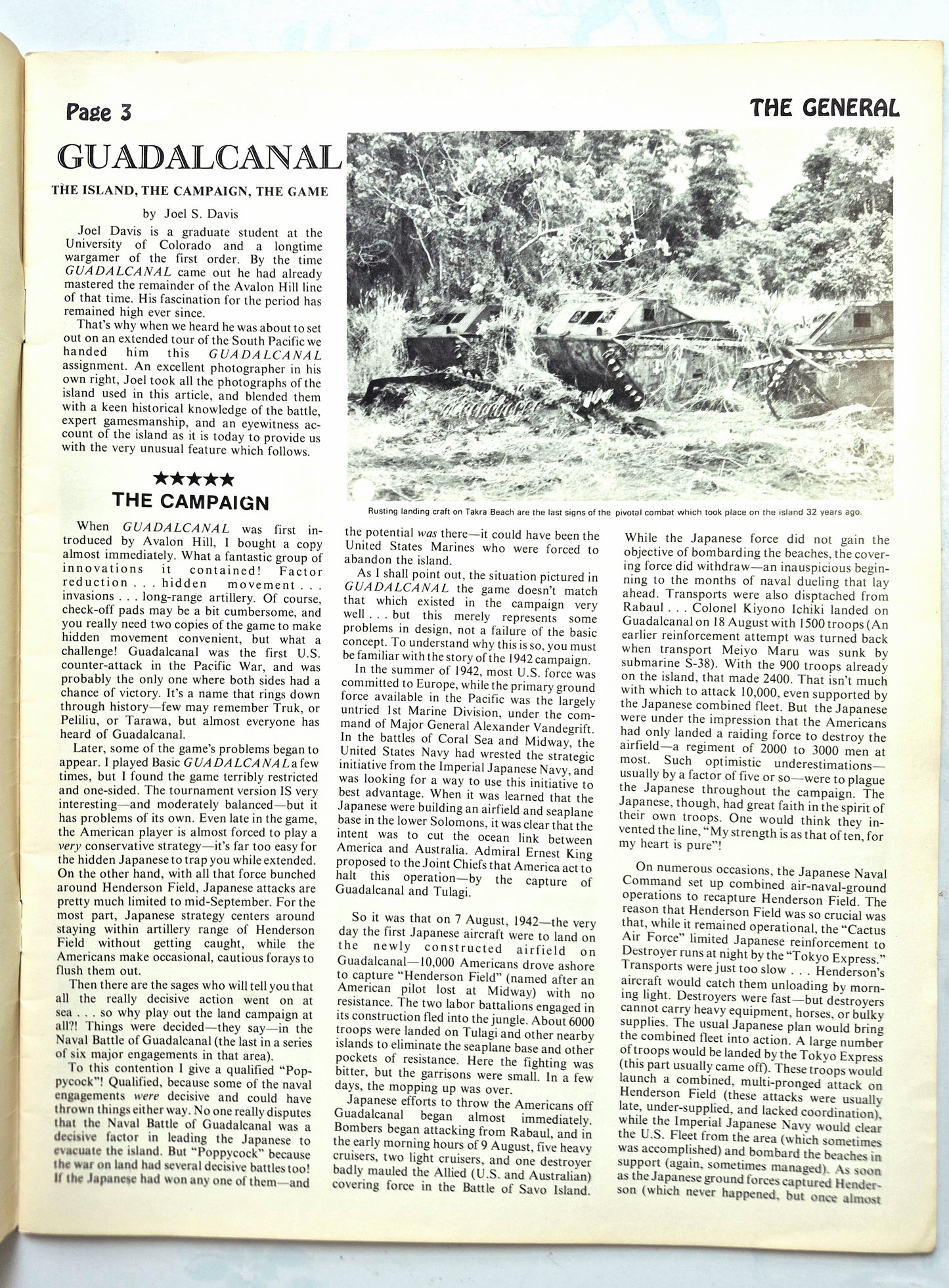 The Avalon Hill General Mar-Apr 1974 Vol. 10 No 6 Guadalcanal: The Campaign, the Island, the Game