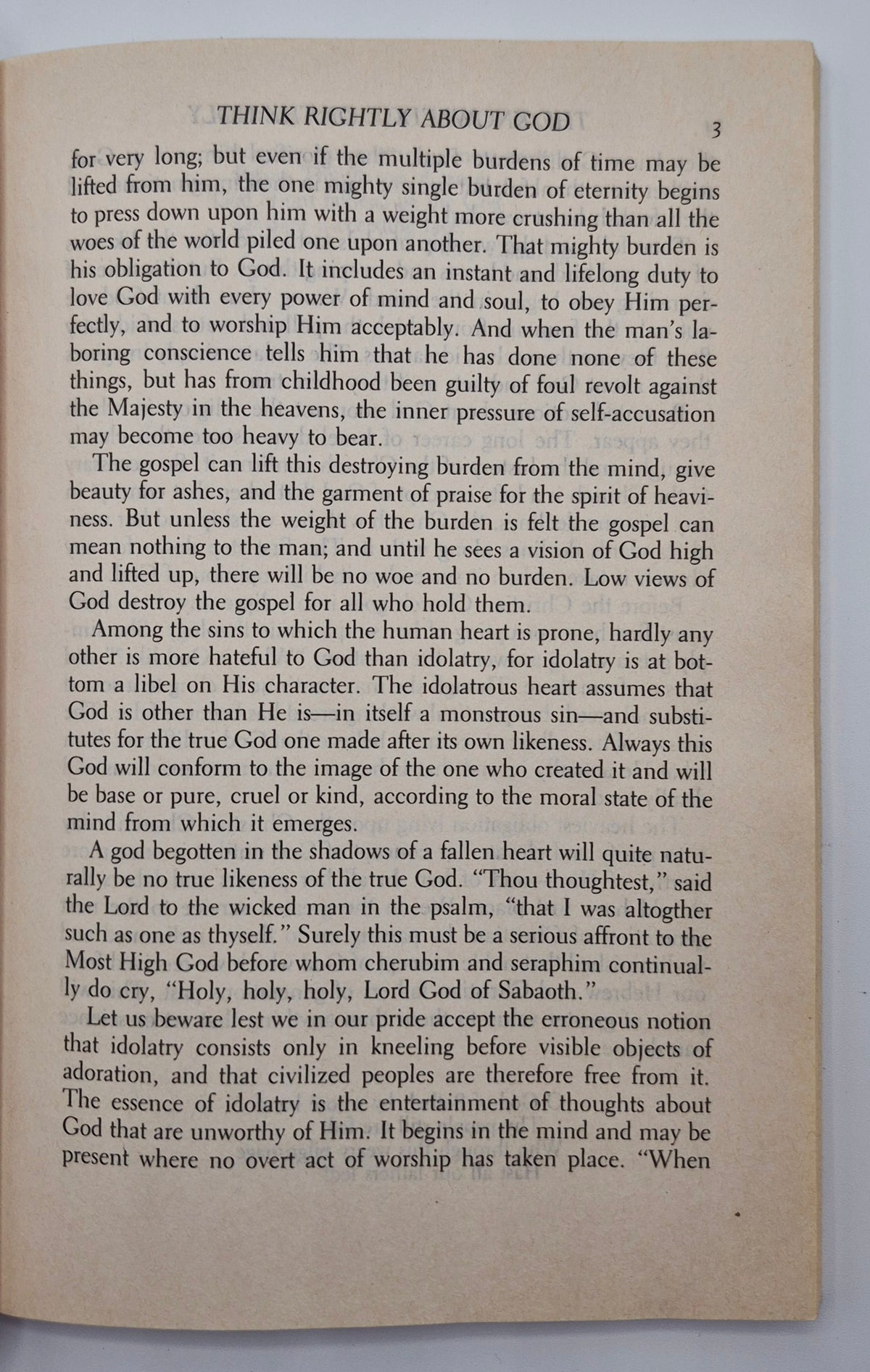The Knowledge of the Holy by A. W. Tozer (Very Good, 1978, Pbk, 120 pgs, HarperOne)