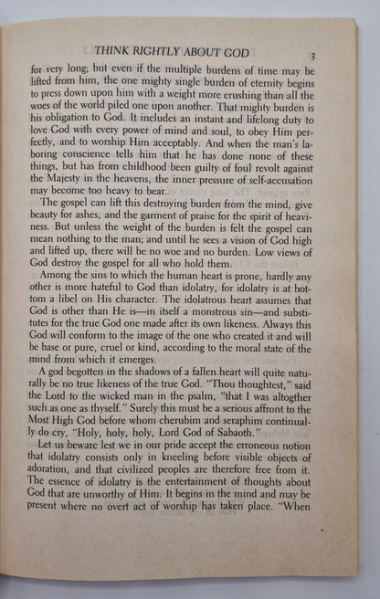 The Knowledge of the Holy by A. W. Tozer (Very Good, 1978, Pbk, 120 pgs, HarperOne)