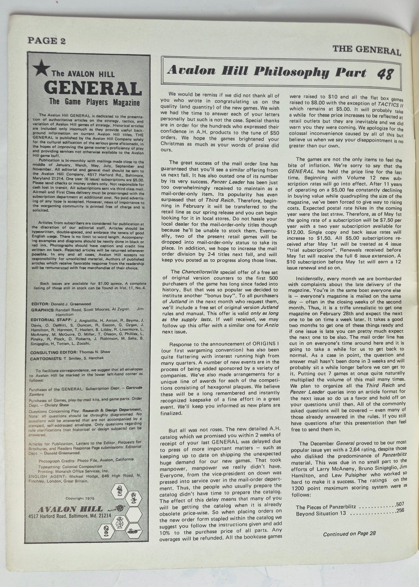 The Avalon Hill General Jan-Feb 1975 Vol. 11, No. 5 Waterloo: The 1704 Version