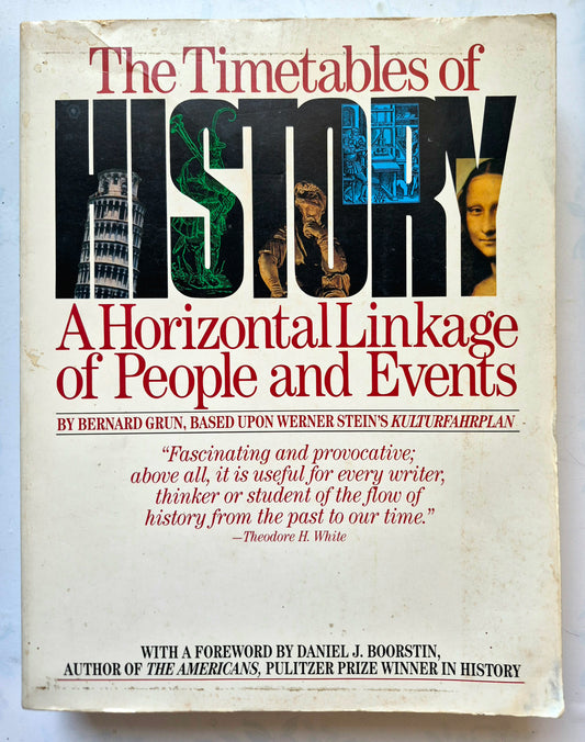 The Timetables of History: A Horizontal Linkage of People and Events by Bernard Grun (Good, 1982, Pbk, 676 pgs, Touchstone Book)