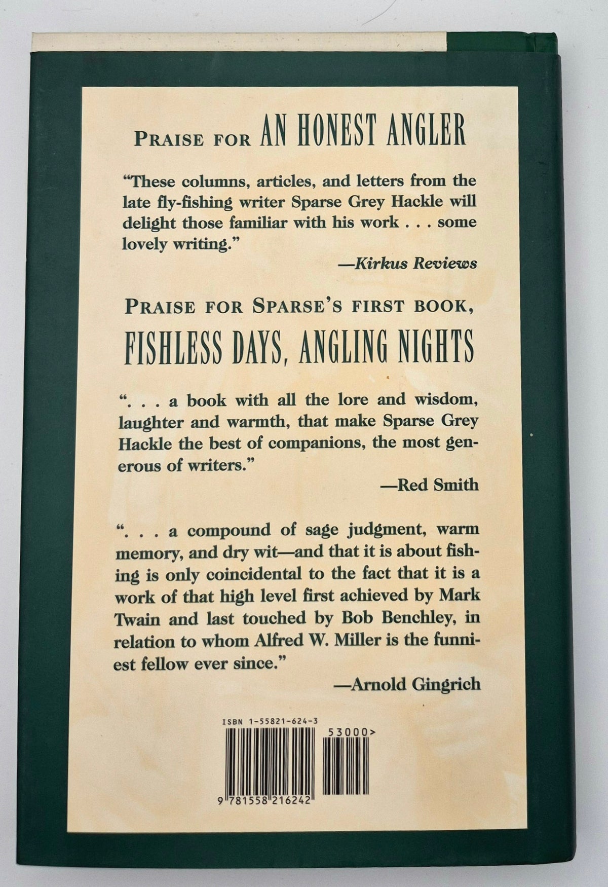 An Honest Angler: The Best of Sparse Grey Hackle editor Patricia Sherwood (Very good, 1998, HC, 260 pgs, The Lyons Press)