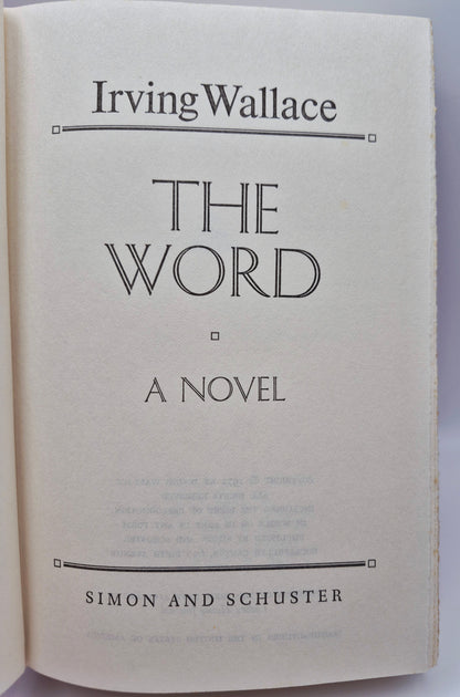 The Word by Irving Wallace (Good, 1972, HC, 568 pgs, Simon & Schuster)
