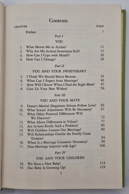 You and Yours: Building Interpersonal Relationships by Ellen McKay Timmer (Good, 1972, HC, 224 pgs, The Moody Bible Inst.)