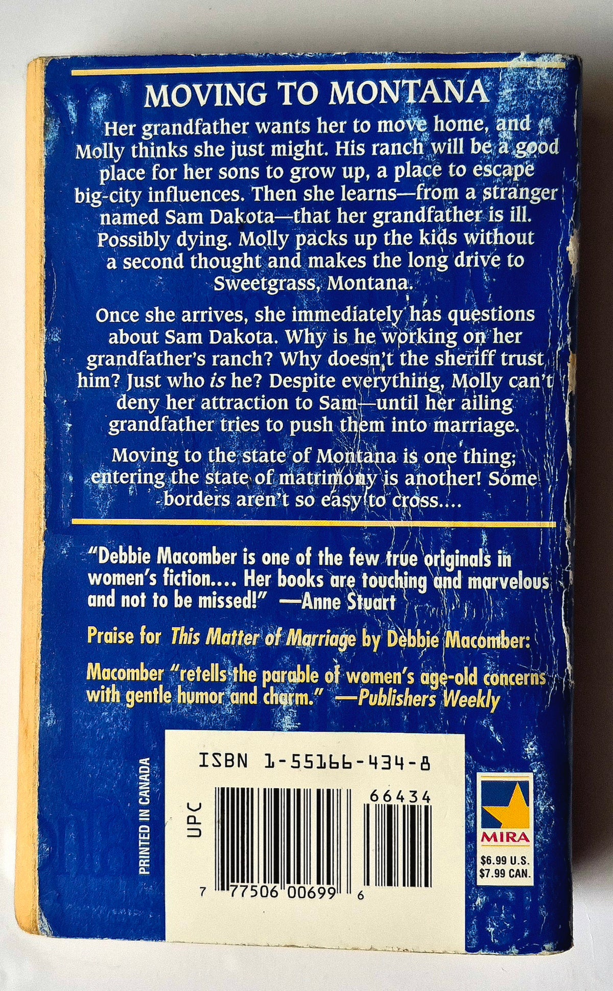 Montana by Debbie Macomber (Good, 1997, Pbk, 379 pgs, Mira)
