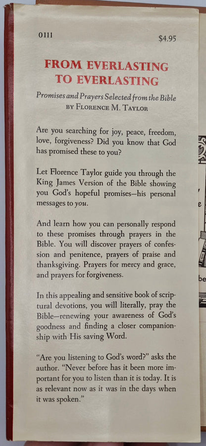 From Everlasting to Everlasting: Prayers and Promises Selected from the Bible by Florence M. Taylor (Very good, 1973, HC, 178 pgs,